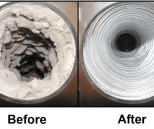 Dryer Vent Cleaning Before & After Cleaning